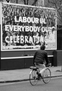 Labour in. Everybody out celebrating.