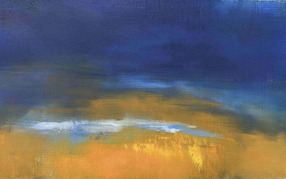 Sun Setting Blue and Yellow I