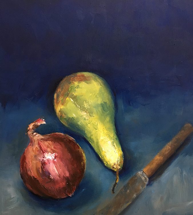 Onion, Pear and dad's Knife